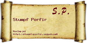 Stumpf Porfir névjegykártya